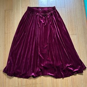 Elegant Velvet Burgundy Skirt